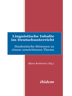 cover image of Linguistische Inhalte im Deutschunterricht
